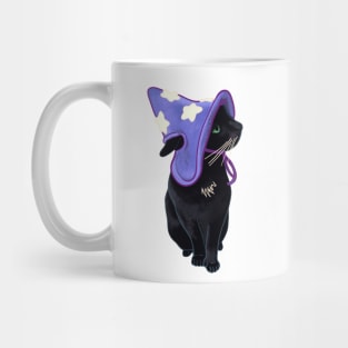 Lucky Black Cat Familiar Purple Witch Costume Halloween Pet Portrait Mug